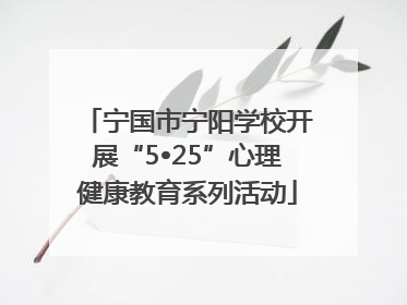 宁国市宁阳学校开展“5•25”心理健康教育系列活动